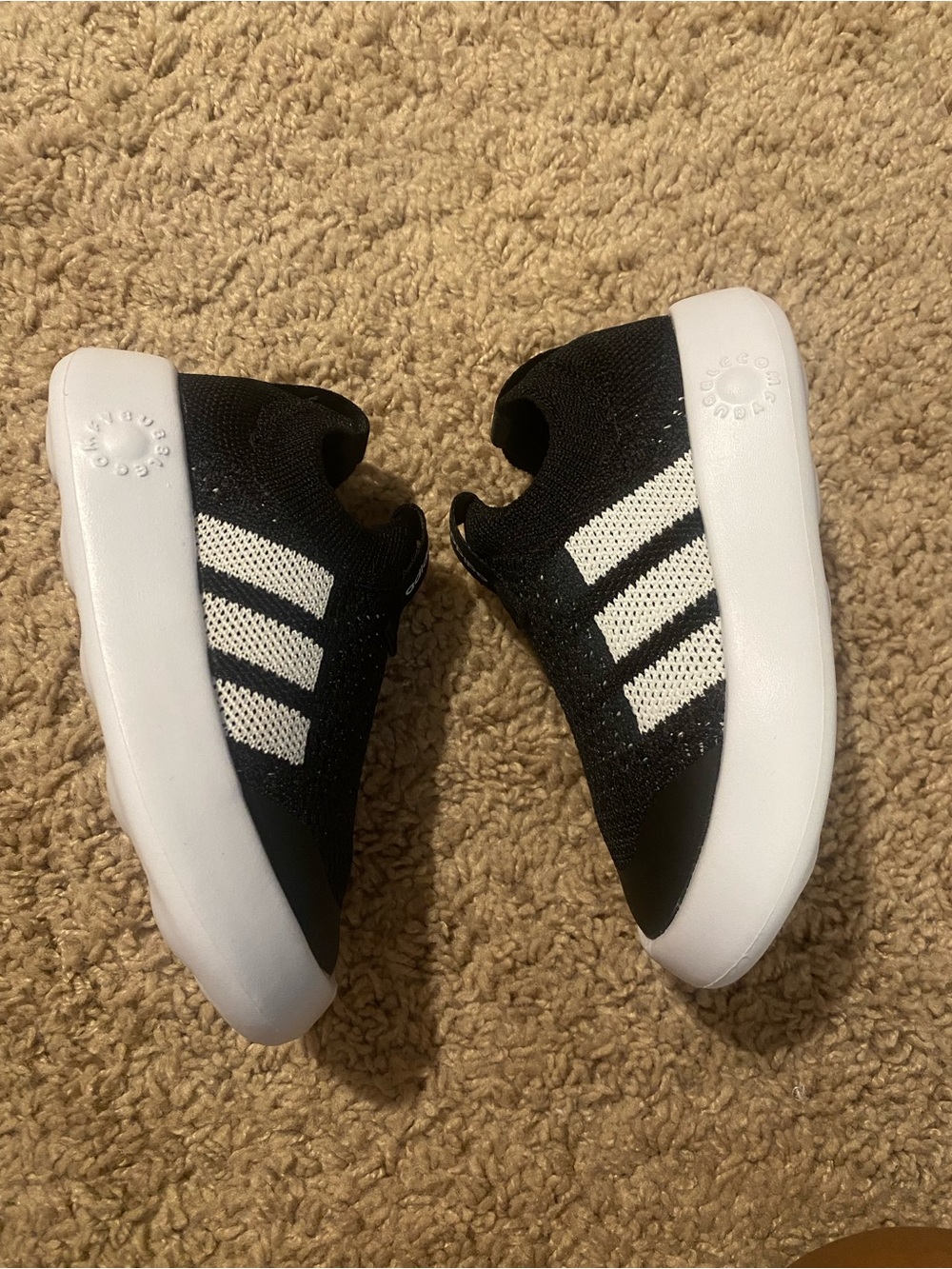 Adidas Toddler BubbleComfy Black and White Shoes